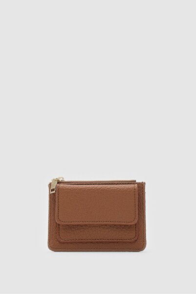 Shule Bags Ciel women's card holder with coin pocket - tan