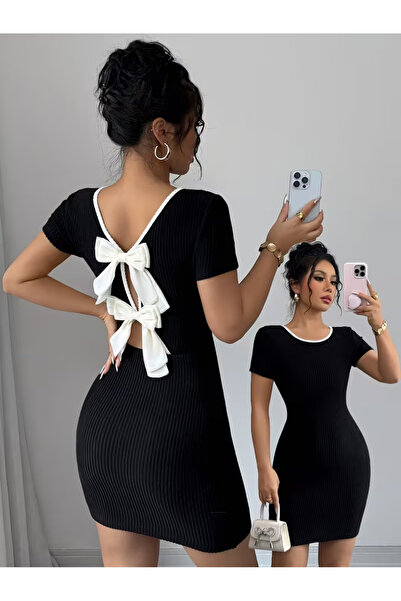 Machetta Women's Stylish Dress with Bow Detail on the Back