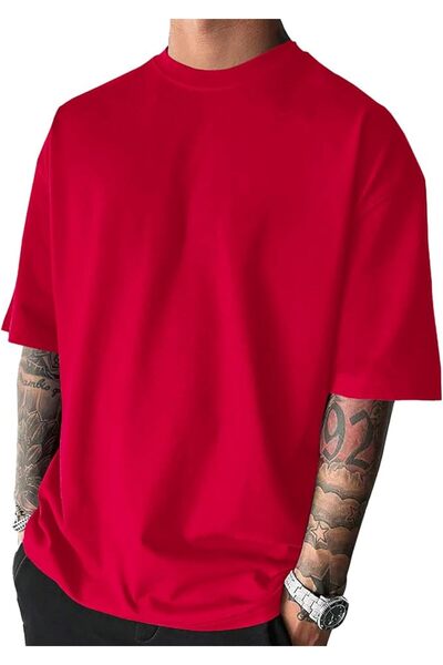 GENERAL Trendy Oversized Workout T-Shirt Short Sleeve Slim Crew Neck Lightwei...