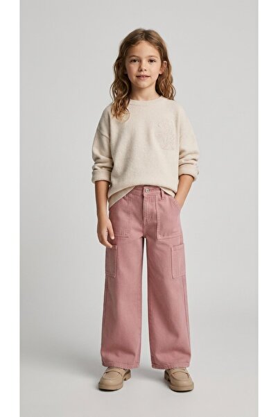 ADA YILDIZ KİDS Girl's Comfortable Cut Pocket Pants Pink 9/14 Years