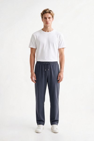 VESTRO Men's Smoked Parachute Fabric Wide Leg Oversize Comfortable Fit Trousers