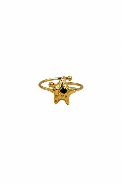 Jack Ferrero Yellow Color Star Figured Adjustable Steel Ring