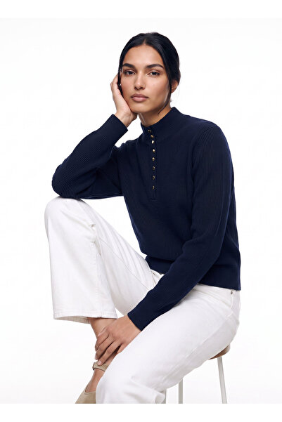 Fabrika Lacivert Kadın Regular Fit Kazak F6WL-KZK0050