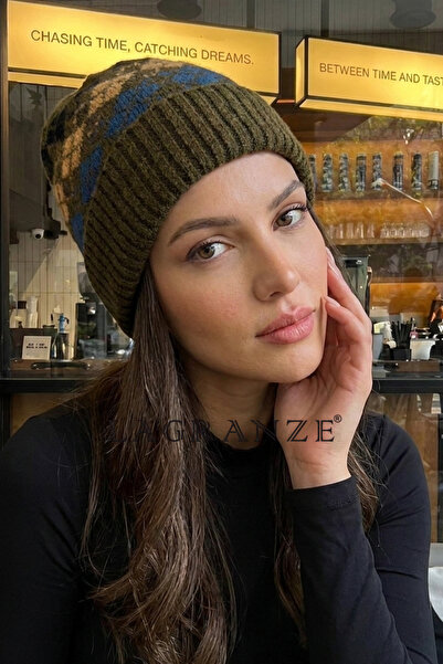 LAGRANZE Unisex Argyle Patterned Unisex Beanie