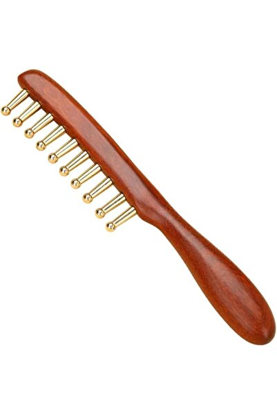 Yelajoy Wooden Hair Comb, Wide Tooth Massage Comb, Scalp Relax Guasha Tool, S...