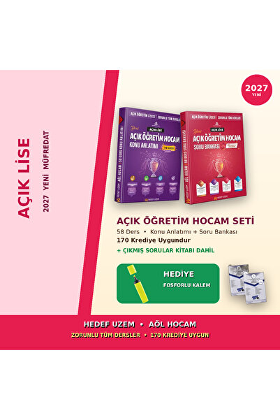 hedef uzem Yeni AÖL Hocam Seti – Mezuniyete Giden Yolda Tek Kaynak! 2027 Müfr...