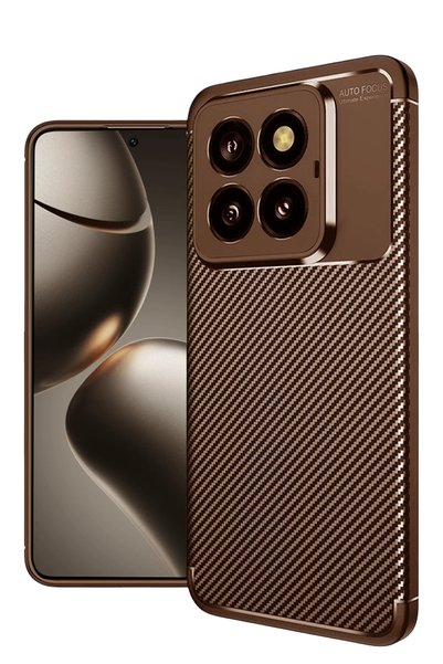 New Face ZNGZRMLL غطاء كربوني للتركيز التلقائي لهاتف Mi 14T Pro (185901) - بني