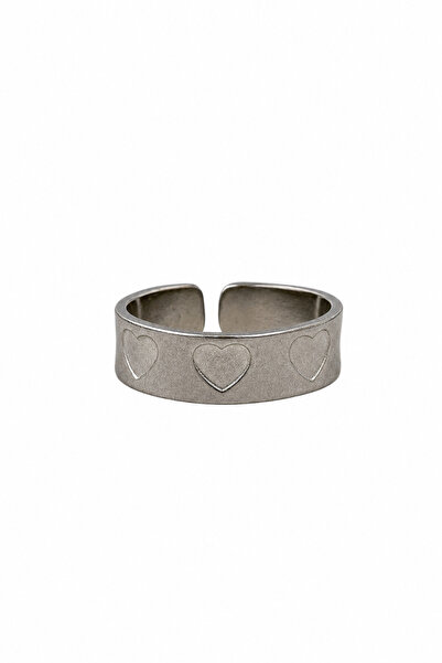 Jack Ferrero Adjustable Heart Pattern Steel Ring - Stylish and Durable for Ev...