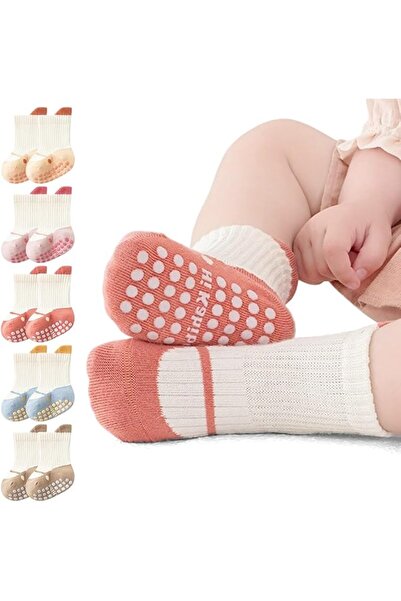 GENERAL حنايا® 5 ازواج من الجوارب للاطفال الاولاد والبنات من سن 1-3 سنوات، جو...