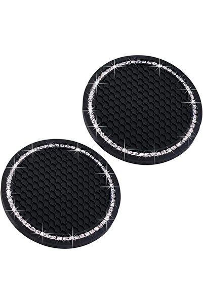 GENERAL Universal Anti-Slip Cup Mat Crystal Rhinestone Inlaid Coasters Car In...
