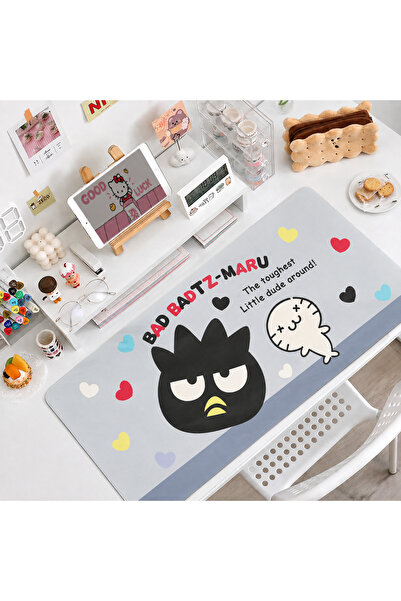 synshop Cute Badtz Maru Patterned Gray 67X30Cm Large Size Desk Pad Mouse Pad ...