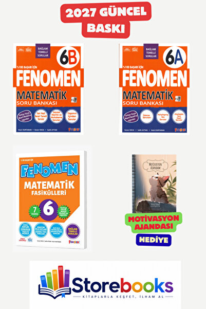 Fenomen Yayıncılık 6.Sınıf Matematik A-B Soru Bankası ve Matematik Fasikül Se...