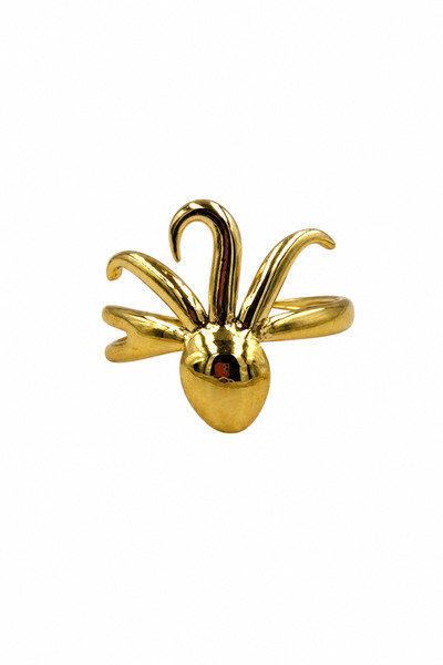 Jack Ferrero Yellow Color Modern Design Steel Ring - Adjustable Stylish and E...
