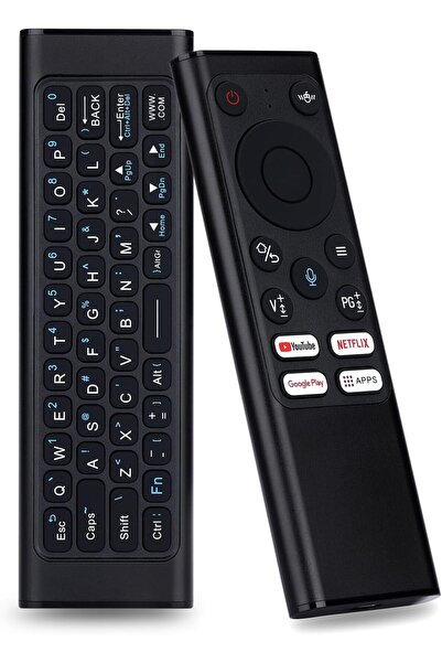 Brix Universal TV Remote Mini Keyboard Wireless Combo with Voice Air Mouse, I...
