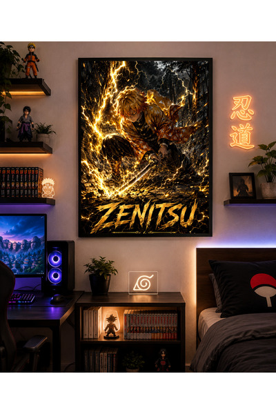 Miutic Print Studio Tablou Anime Demon Slayer – Zenitsu Agatsuma, Spadasinul ...