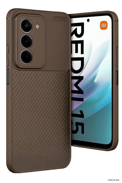 New Face Zngzrmll Redmi 15 4g Auto Focus Carbon Cover (200343) - Brown