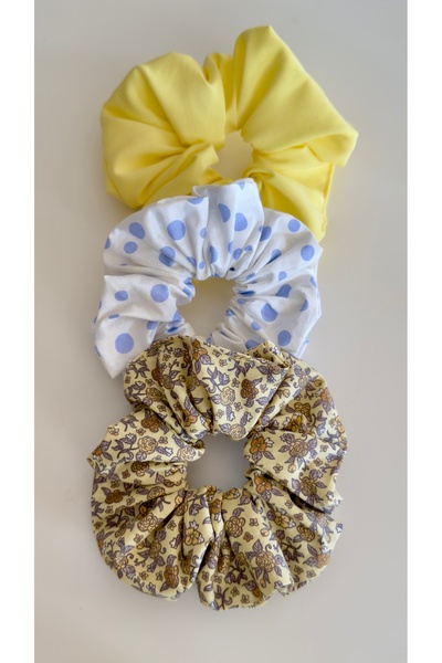 YOYYO Elastic Buckle 3-Piece Floral Bun Buckle Women's Cotton Pinterest Model