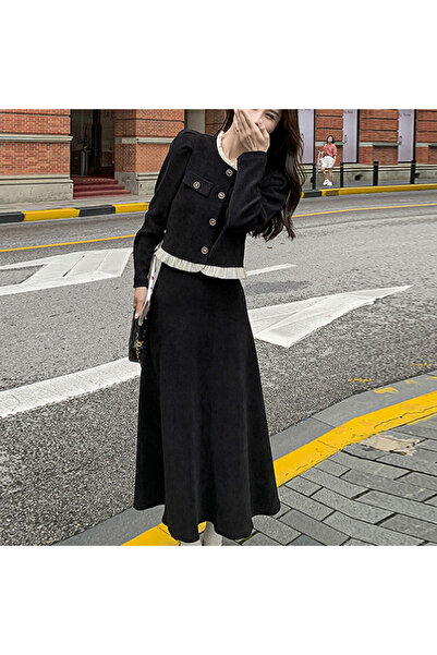 dorbe Women's Black Jacket & Skirt Set