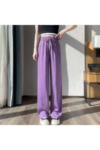 dorbe Women's Purple Wide-Leg Trousers