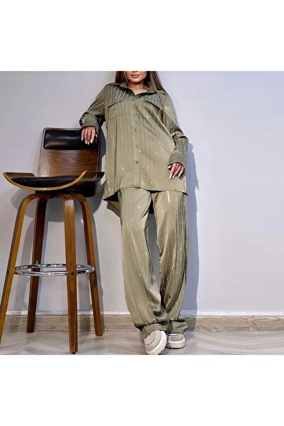 dorbe Women's Green Shirt & Pants Set