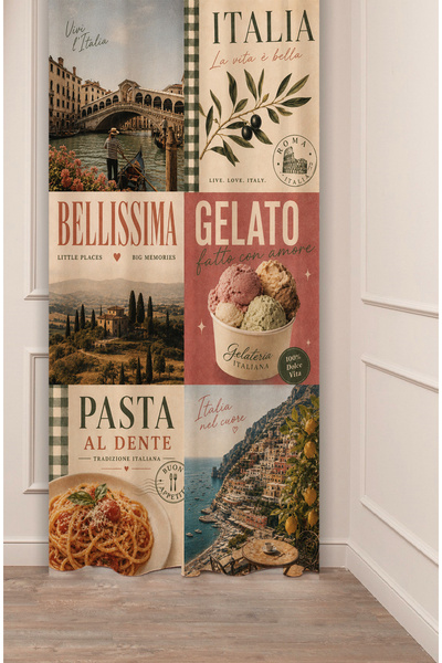 GREENDECOR La Vita È Bella / Ιταλικής ιδέας vintage κολάζ Bellissima με θέα σ...