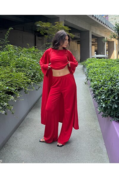 femmes fraiches Dolce Kırmızı Kuşaklı Kimono