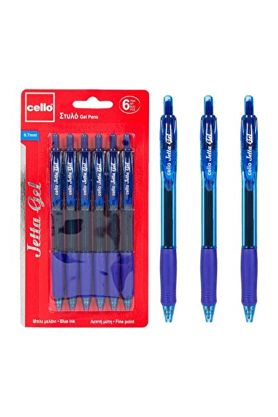 OEM Set pixuri cu gel pentru scriere fină, 6 bucăți, albastru – vârf 0.7mm, gel