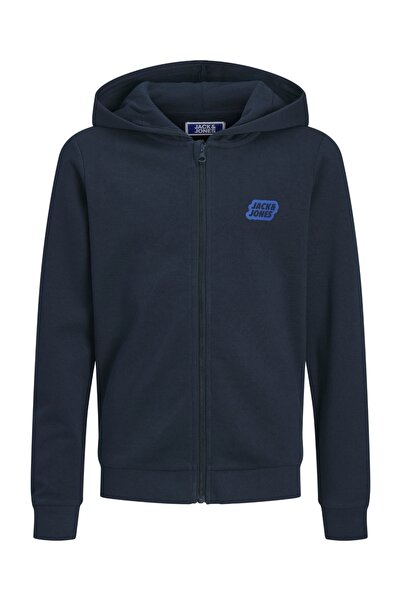 Jack & Jones Hanorac cu glugă și fermoar pentru băieți, croială normală, JJAMI