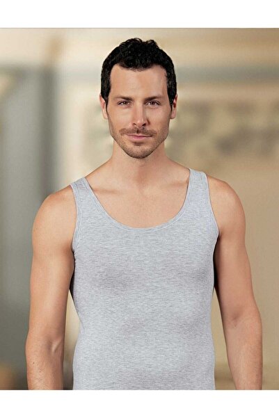 Zulu Ticaret Tutku-Grey Wide Strap Lycra Single Jersey Undershirt Me067