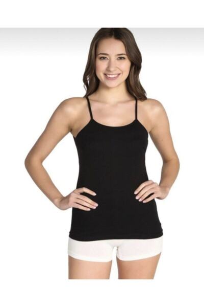 Zulu Ticaret Women's Black Rope Strap Tank Top