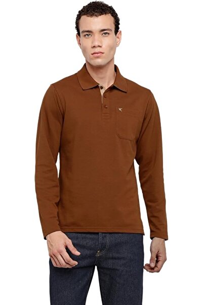 deniklo Dinclu Men's Regular Fit Long Sleeve Polo Collar T-Shirt in Bio-Tech ...
