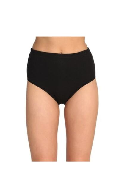 Zulu Ticaret Tutku-Women's Black Ribbed Large Size 2-Pack Panties