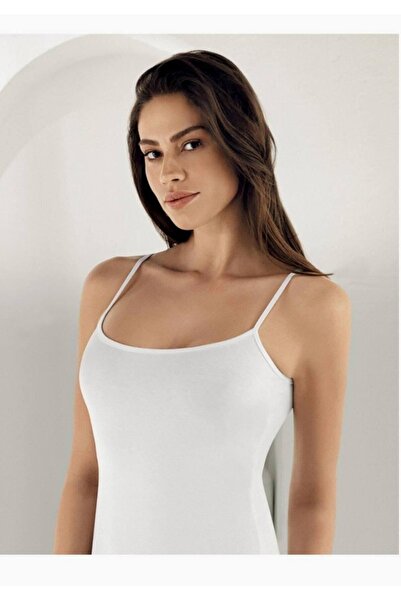 Zulu Ticaret M Women's White Rope Strap Tank Top New Season (7 Pieces Economi...