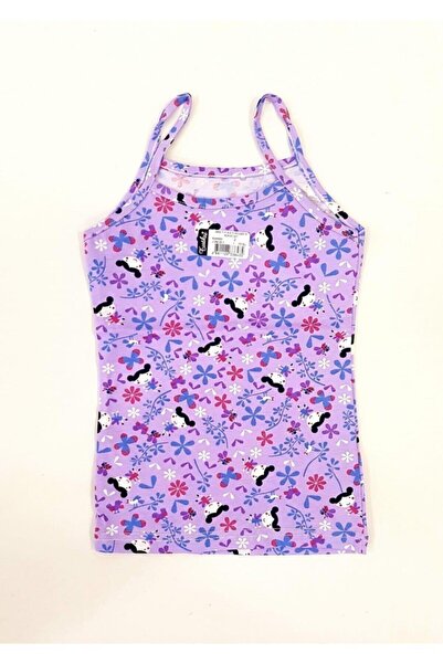 Zulu Ticaret Tutku-Girls' Purple Elastane Printed String Strap Undershirt 1 P...