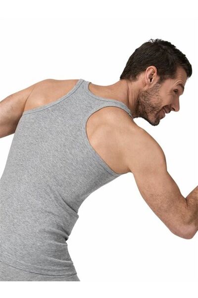 Zulu Ticaret 6 Pieces Gray Color Ribbed Athlete Undershirt