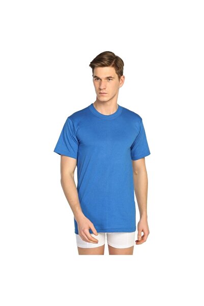 Zulu Ticaret 6-Piece Men's Short Sleeve Crew Neck Undershirt Blue