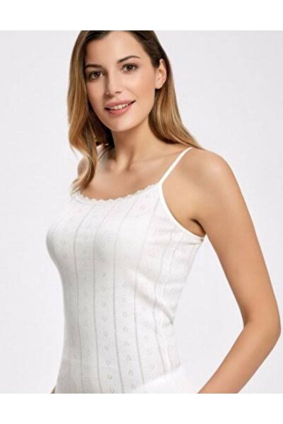Zulu Ticaret Women's 3-Piece Jacquard Undershirt with Rope Straps