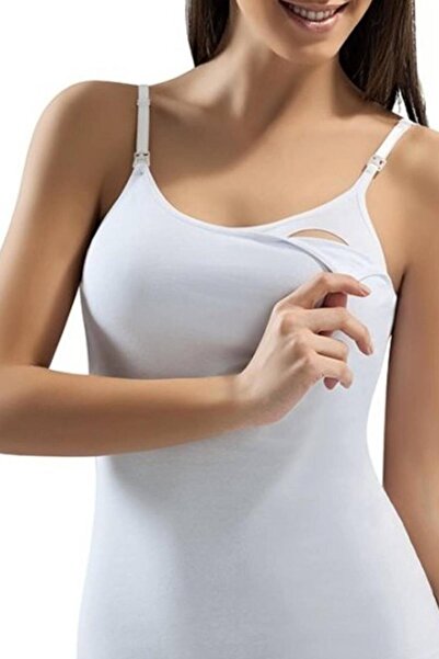 Zulu Ticaret White Color Breastfeeding Undershirt