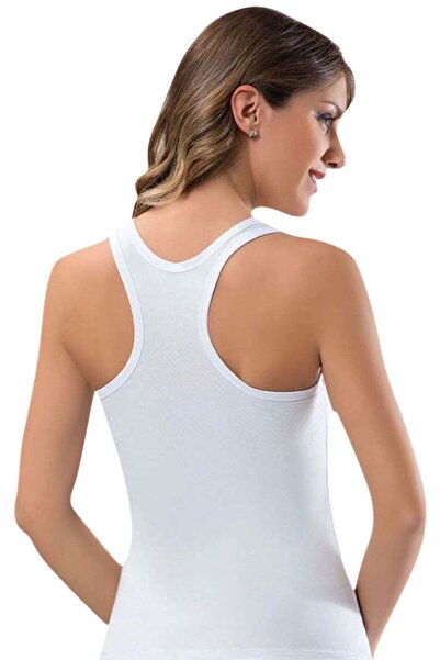 Zulu Ticaret Tutku-Women's White Modal Cotton Sports Tank Top 3-Pack