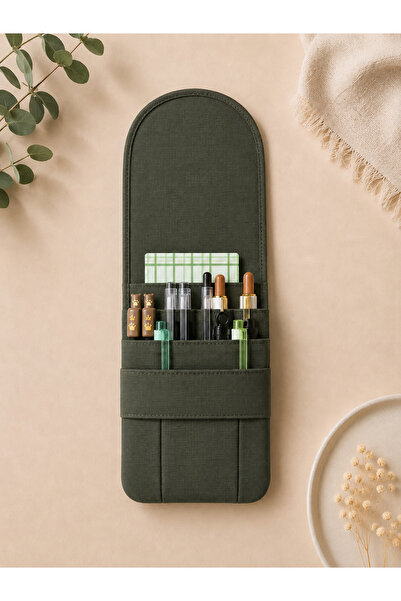 GÖKDAĞ BEDDING Multi-Compartment Dark Green Organizer Pencil Bag – Canvas Des...