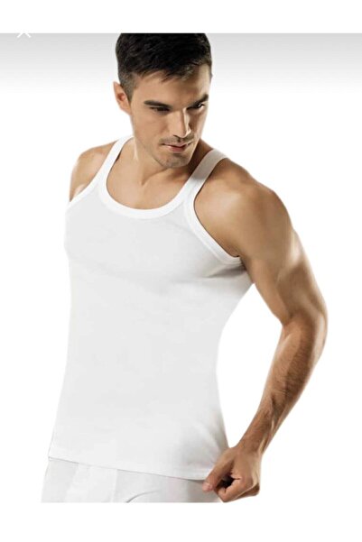 Zulu Ticaret Tutku-Ribana Fabric Men's Undershirt Thin Piping Open Collar 122...