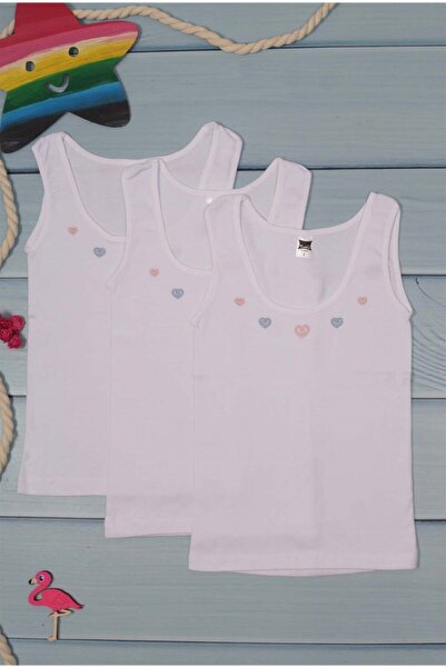 Zulu Ticaret Tutku-Kız Wide Strap Tank Top 3-Pack White