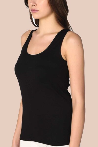 Zulu Ticaret Women's Black 6-Pack Cotton Ribbed Strappy Undershirt