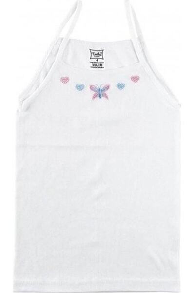 Zulu Ticaret Tutku-Kız Embroidered Undershirt with Rope Straps 1 Piece