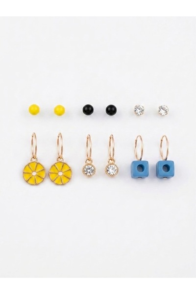 GenelTedarik Women's Daisy Figured Dangle Stylish Earring Set, Non-Tarnish, S...