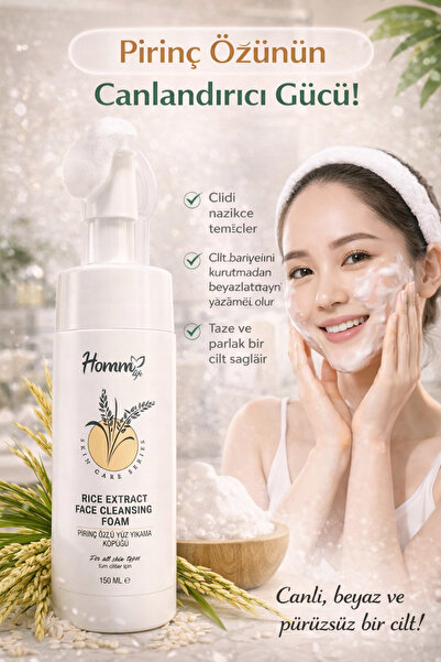 hommlife PİRİNÇ ÖZLÜ YÜZ YIKAMA KÖPÜĞÜ 150 ML
