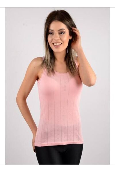 Zulu Ticaret Women's 3-Piece Jacquard Undershirt with Rope Straps