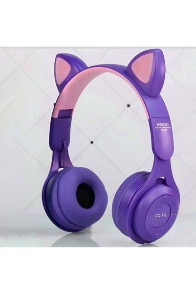 Generic P47 M Wireless Gaming Headset with Cat Ear Design and LED Lighting, Bluetooth Stereo Headset, Suitable for Children and Adults (Purple)