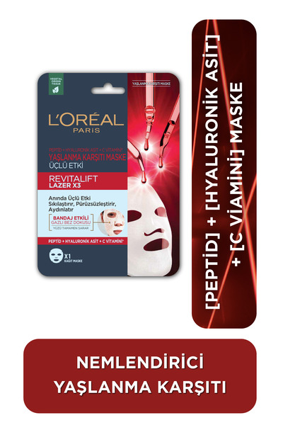 L'ORÉAL LOREAL YÜZ MASKE REVITALIFT LAZER X3 28G-YAŞLANMA KARŞITI