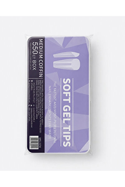 Mist Color Soft Gel Tips Medium Coffin Şeffaf Balerin Protez Tırnak 550’li